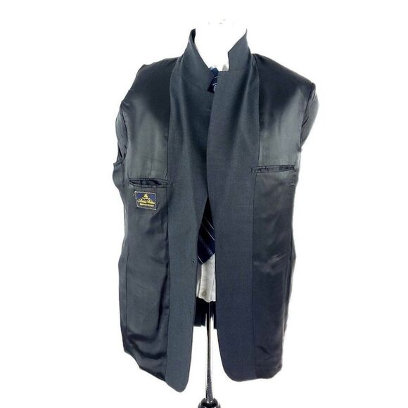 Vintage Brooks Brothers Brooksease Wool 2 Button Blazer 42R Gray Twill - Picture 9 of 11